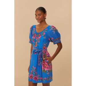 Blue Summer Fruit Scarf Euroflax™ Premium Linen Mini Dress